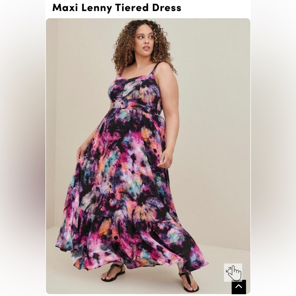 Torrid Maxi Lenny Tiered Dress 3X Black